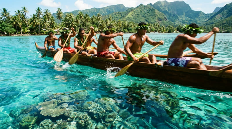 Va'a au lagon de Vairao